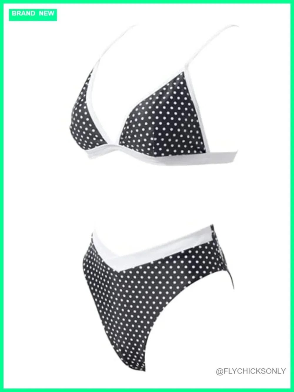 Women's Triangle High Cut Bikini Set High Waisted Tummy Control 2 Piece Swimwear